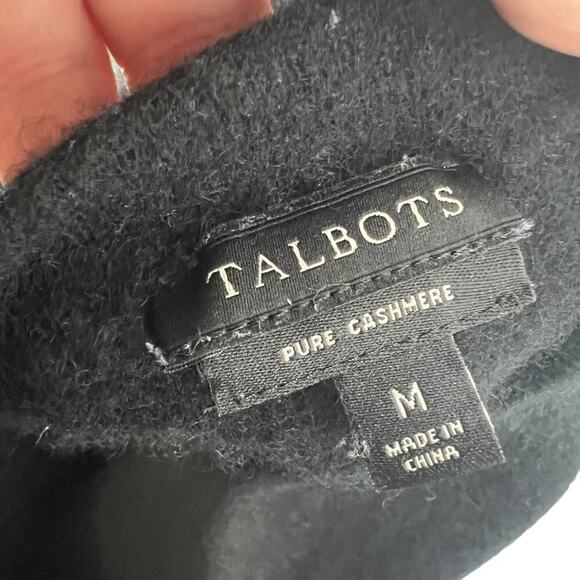 Talbots Solid Black Cashmere Sweater Long Sleeve Girls Size Medium - Picture 2 of 4